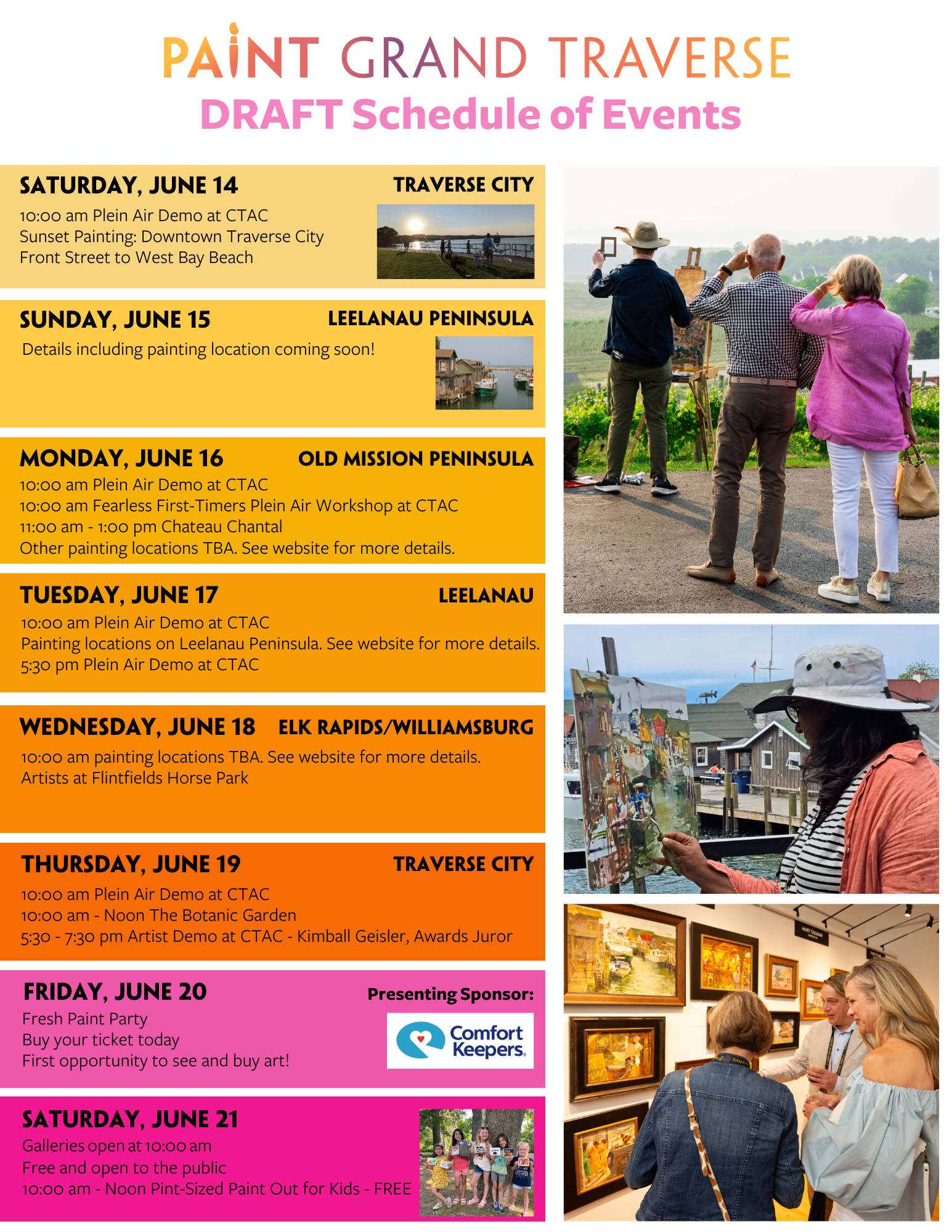 Schedule of events