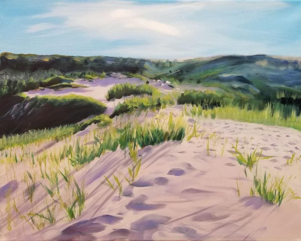 Plein Air Painting of Sleeping Bear Dunes