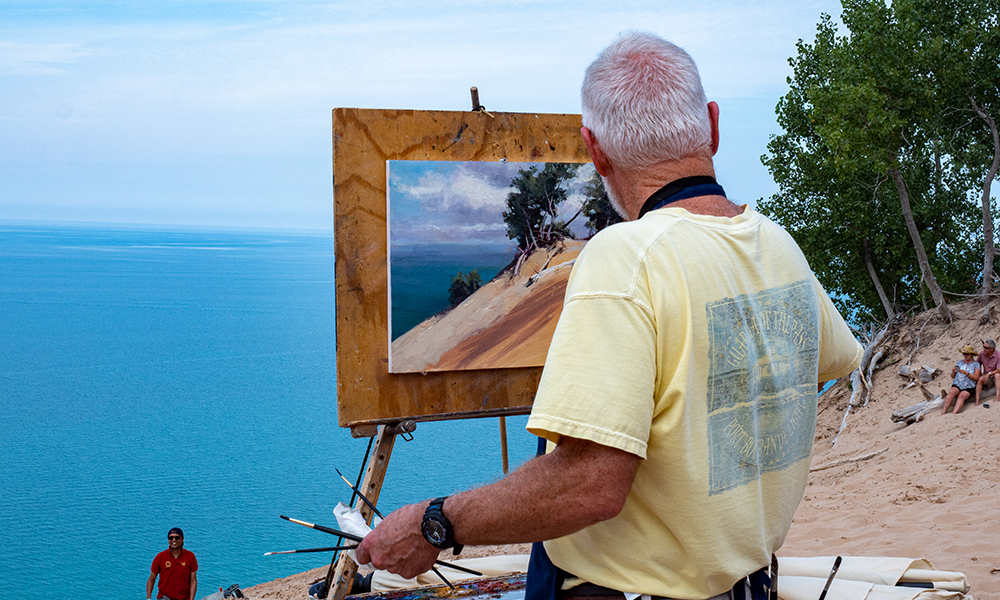 Artists painting in Leelanau County